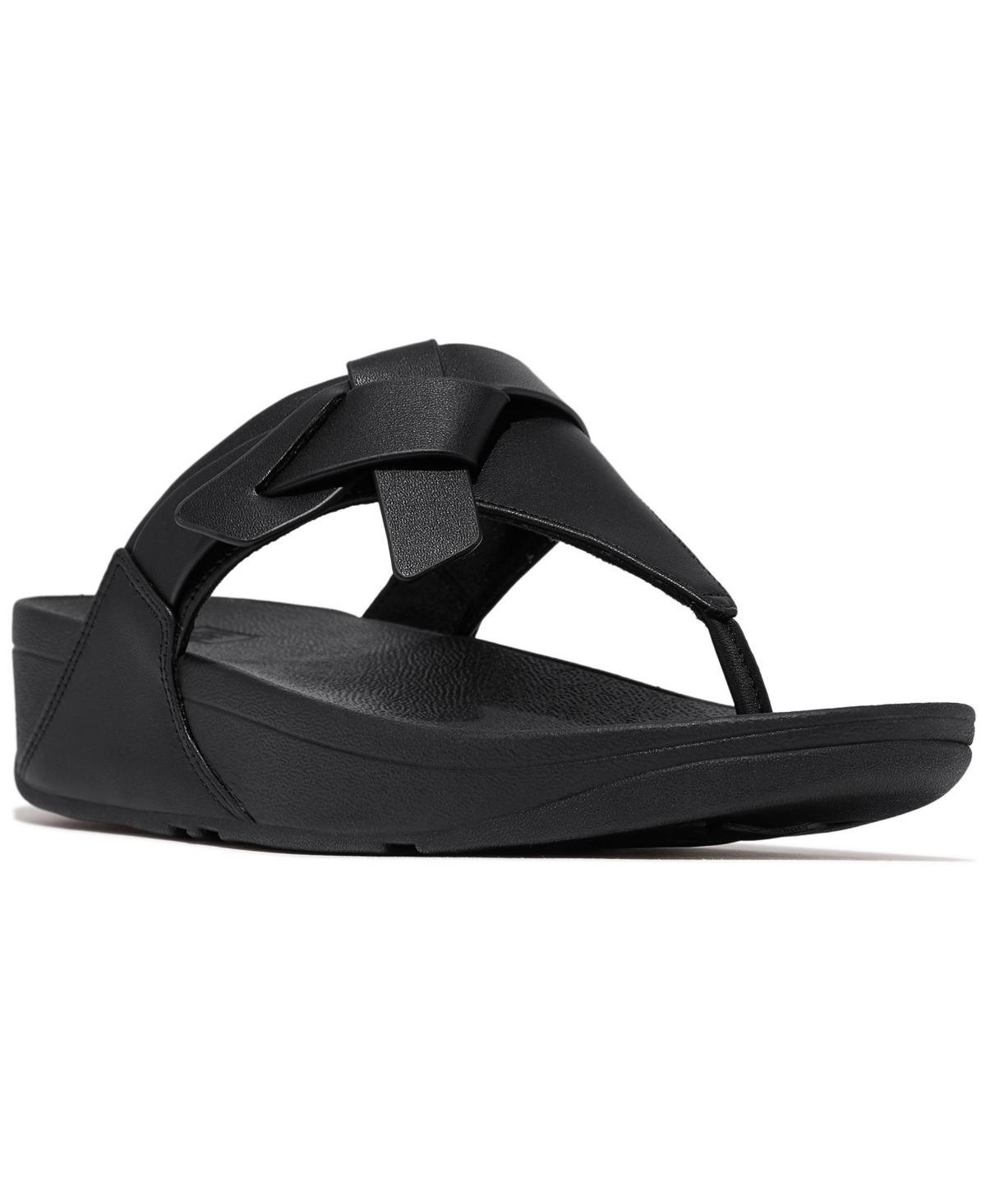 FitFlop Womens Lulu Folded Knot Leather Toe-Post Sandals Product Image