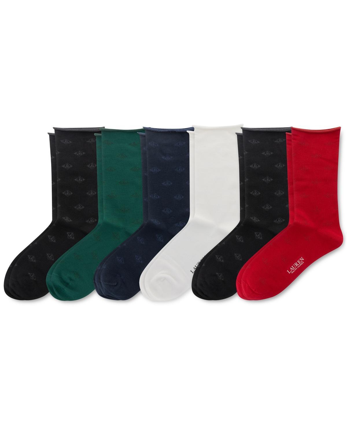 Lauren Ralph Lauren Womens 6-Pk. Deco Roll-Top Slack Socks Product Image