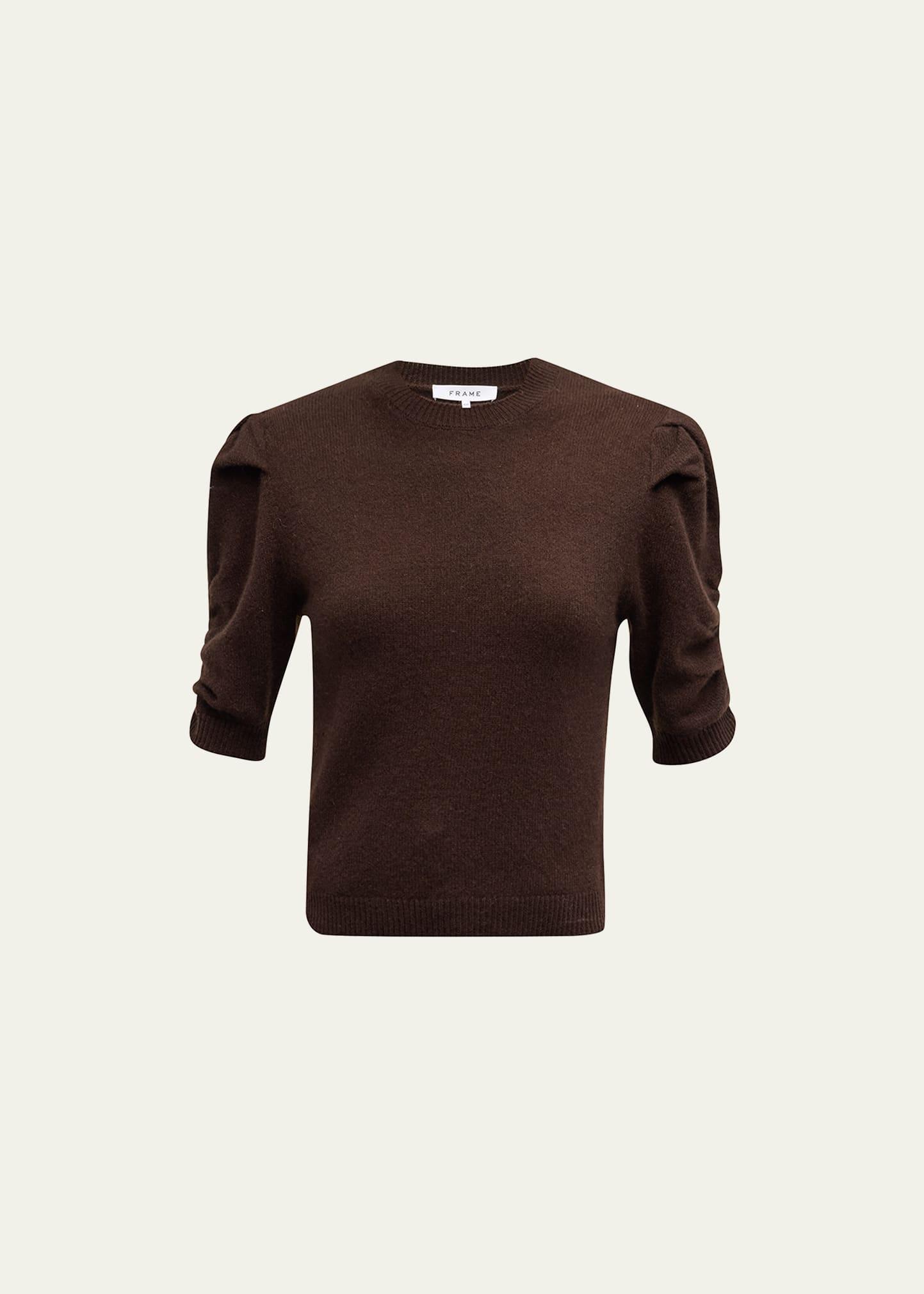 FRAME Ruched Sleeve Recycled Cashmere Blend Sweater Product Image