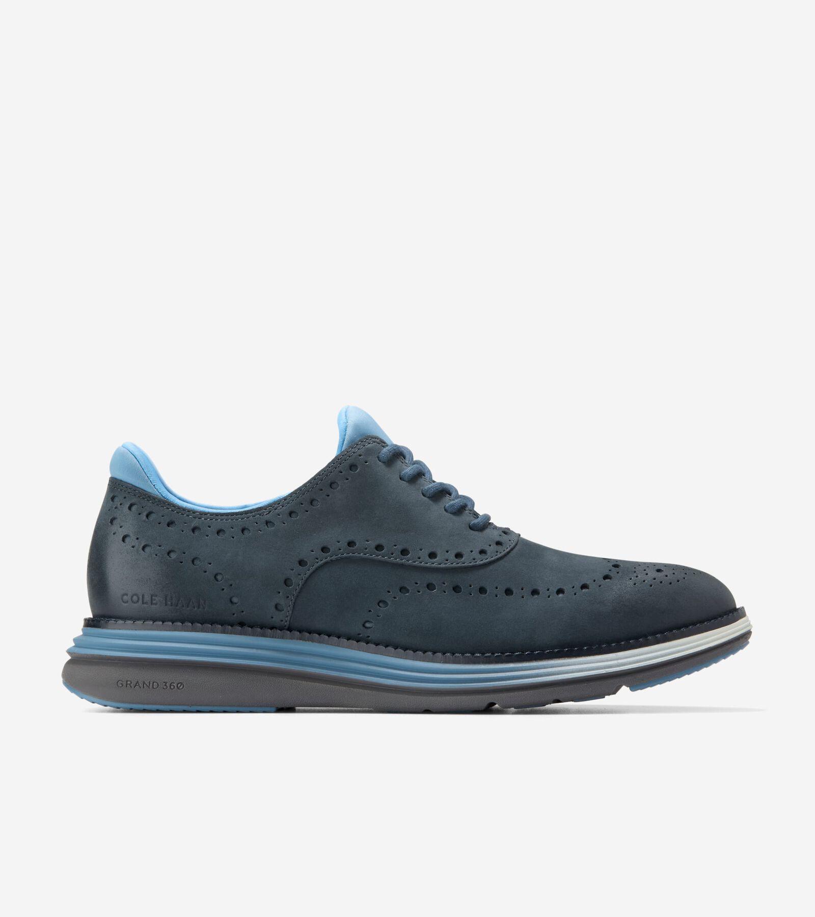 Cole Haan Mens riginal Grand Ultra Wingtip Oxford Shoes - Blue Size 12 Product Image