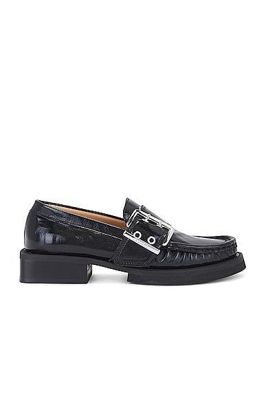 Ganni Buckle Loafer Naplack Black. (also in 37, 40). Product Image