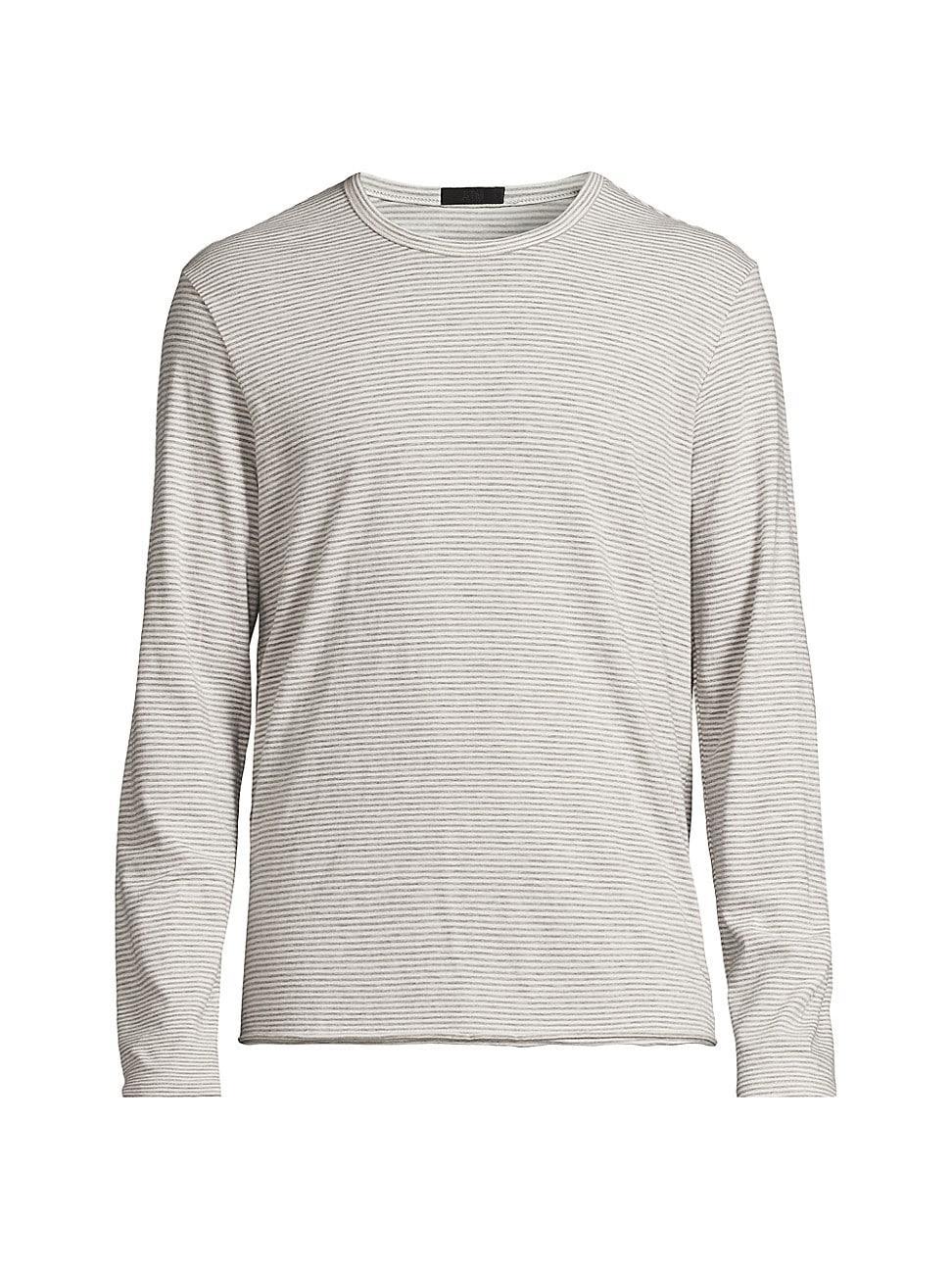 Mens Micro Stripe Slub Long-Sleeve T-Shirt Product Image