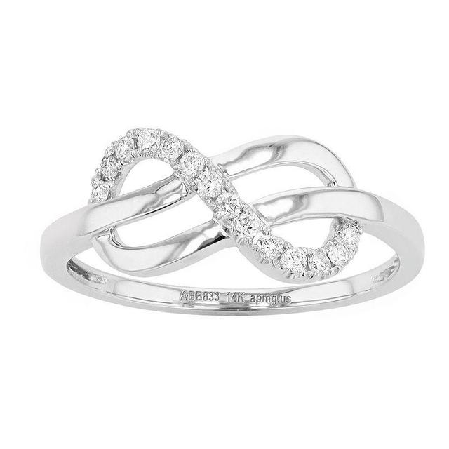 Ava Blue 14k White Gold 1/10 Carat T.W. Diamond Infinity Promise Ring, Womens Product Image