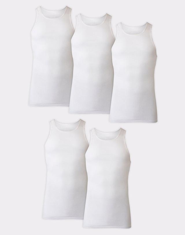 Hanes® Men's Big & Tall White Tank Tops - 5 Pack, 2X Big Product Image