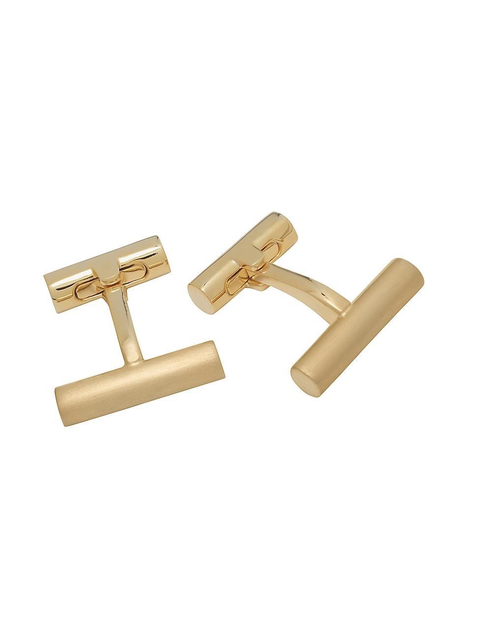 Mens Rhodium-Plated Brass Bar Cufflinks Product Image