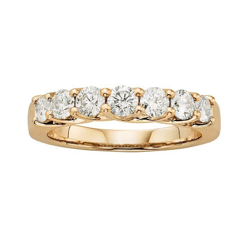 14k Gold 1-ct. T.W. IGL Certified Round-Cut Diamond Wedding Ring, Womens White Product Image