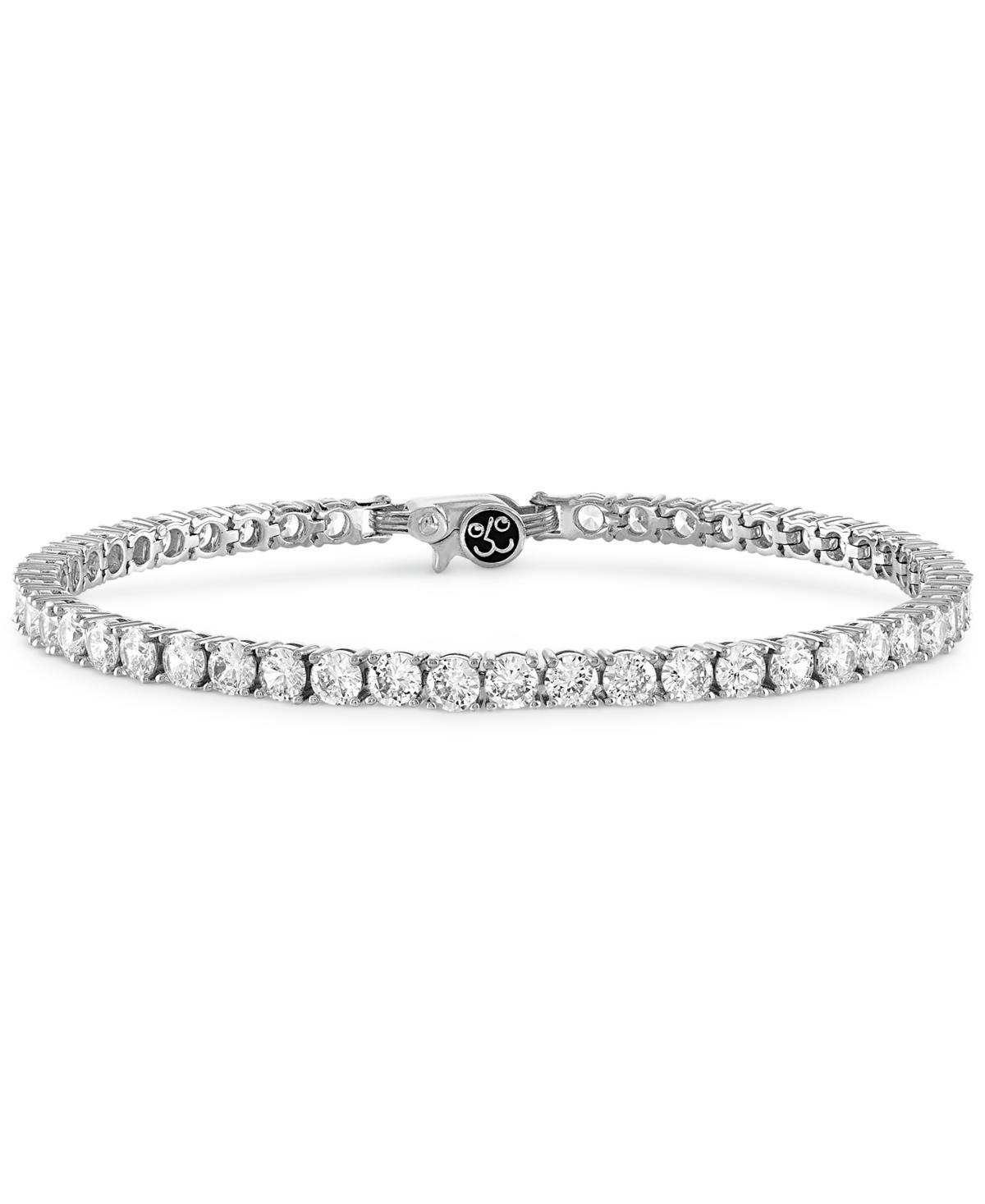 Esquire Mens Jewelry White Cubic Zirconia Tennis Bracelet in Sterling Silver (Also in Black Cubic Zirconia), Created for Macys Product Image