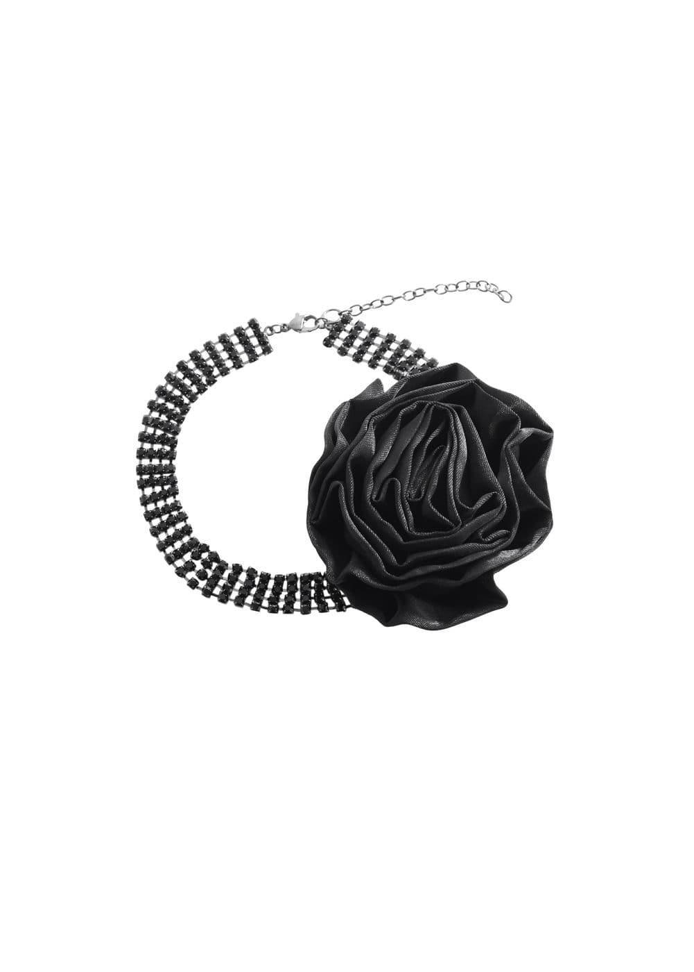 MANGO - Maxi flower crystal choker - One size - Women Product Image