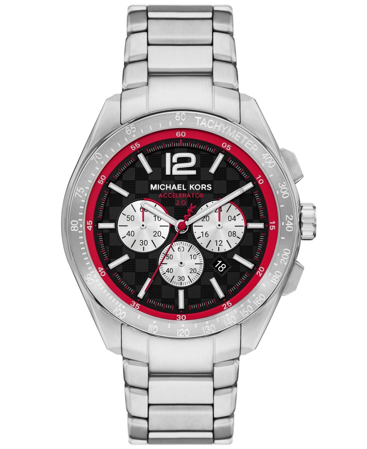 Michael Kors Mens Accelerator 2.0 Chronograph Stainless Steel Watch 44mm - Silver-tone Product Image