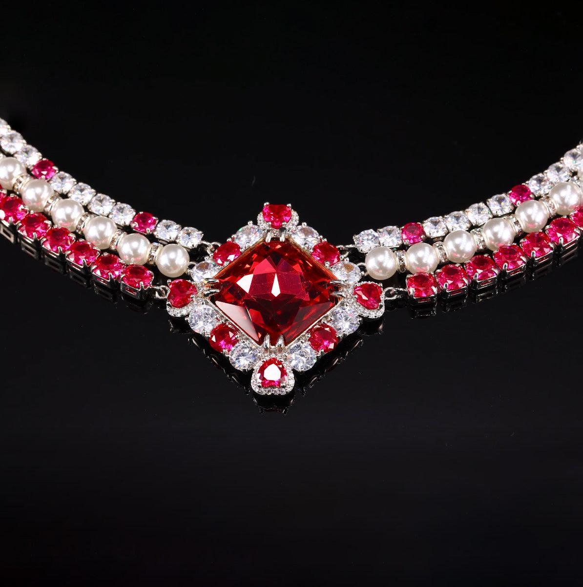 Dark Pink Alena Necklace (Final Sale) Product Image