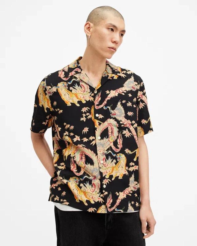 Dragon Relaxed Fit Printed Shirt In Agent Black Product Image