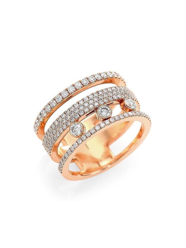 Womens Move Romane 18K Rose Gold & Diamond Pav Ring Product Image