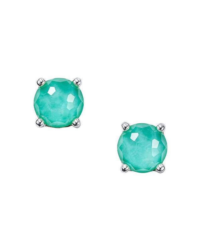 Ippolita Sterling Silver Rock Candy Bronze Turquoise Composite & Rock Crystal Doublet Stud Earrings Product Image