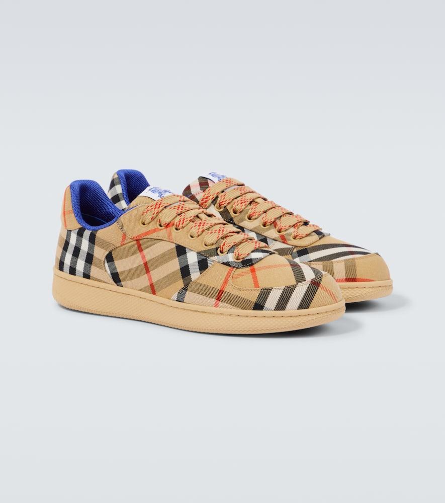 BURBERRY Check Canvas Sneakers In Beige Product Image