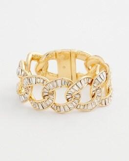 Gold Tone Baguette Magentic Bracelet Product Image