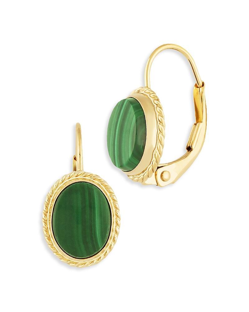 Bloomingdales Malachite Drop Earrings in 14K Yellow Gold - 100% Exclusive Product Image