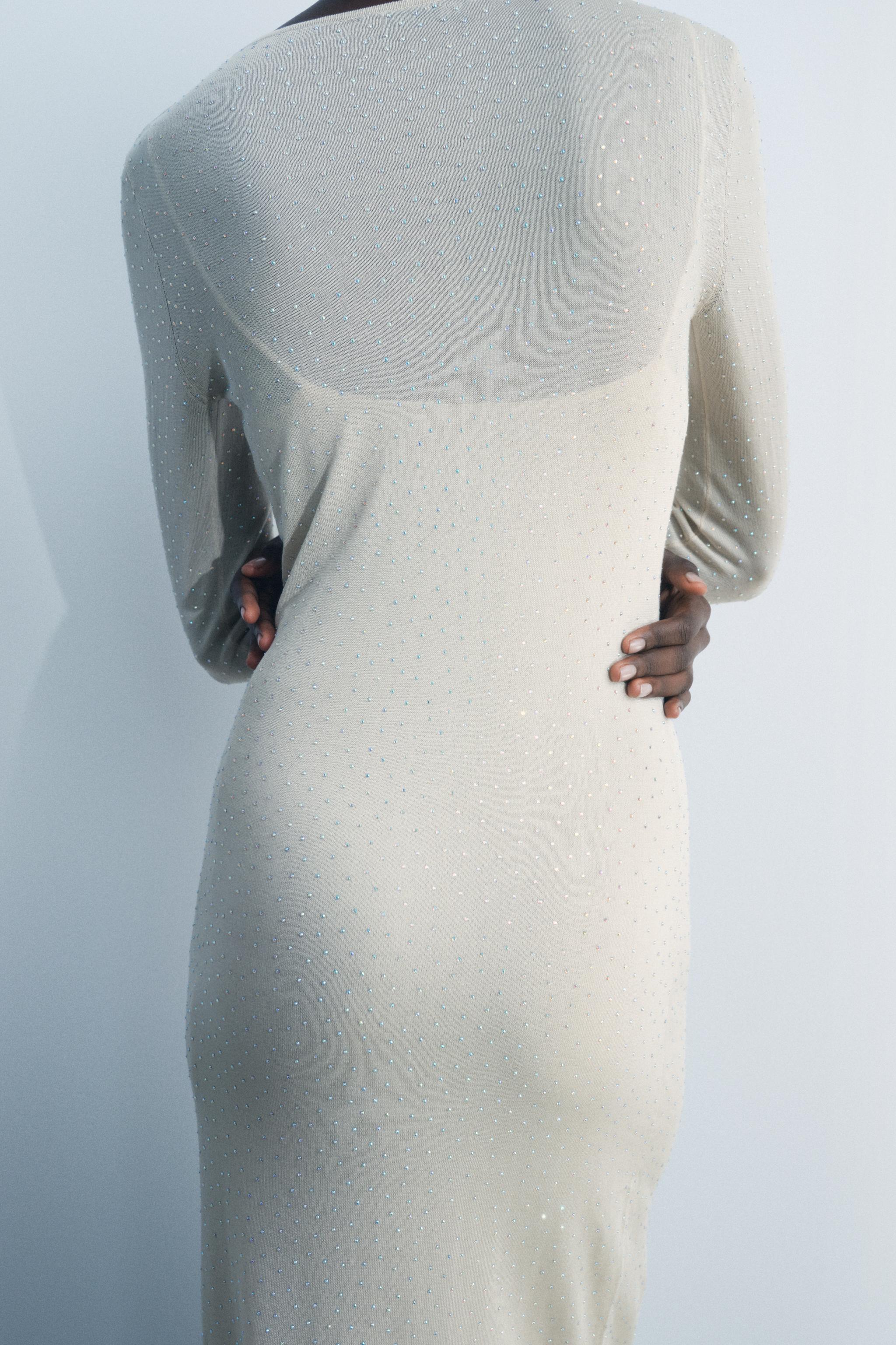 LONG SHINY KNIT DRESS Product Image