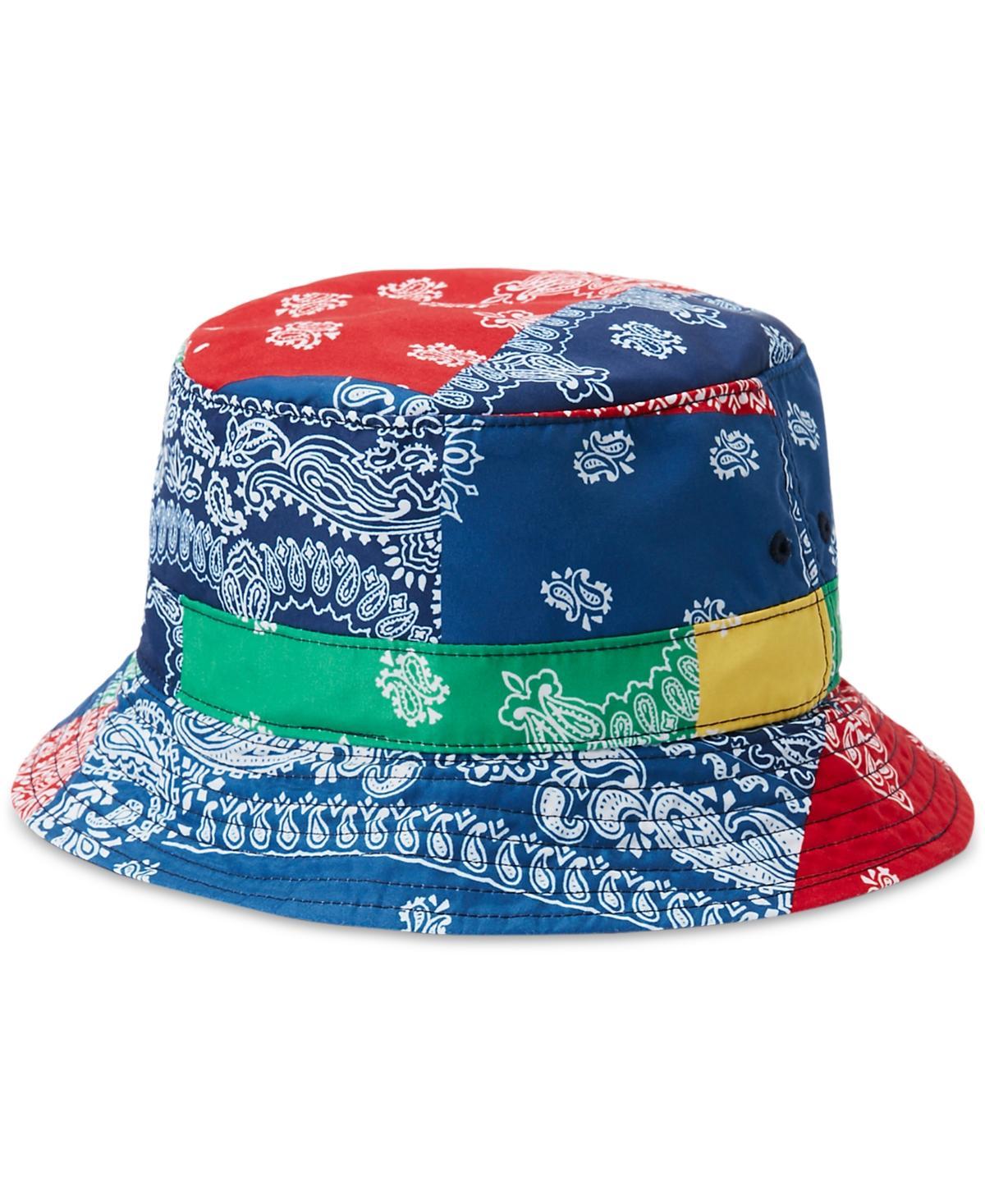 Polo Ralph Lauren Mens Bandanna-Print Color-Blocked Bucket Hat Product Image