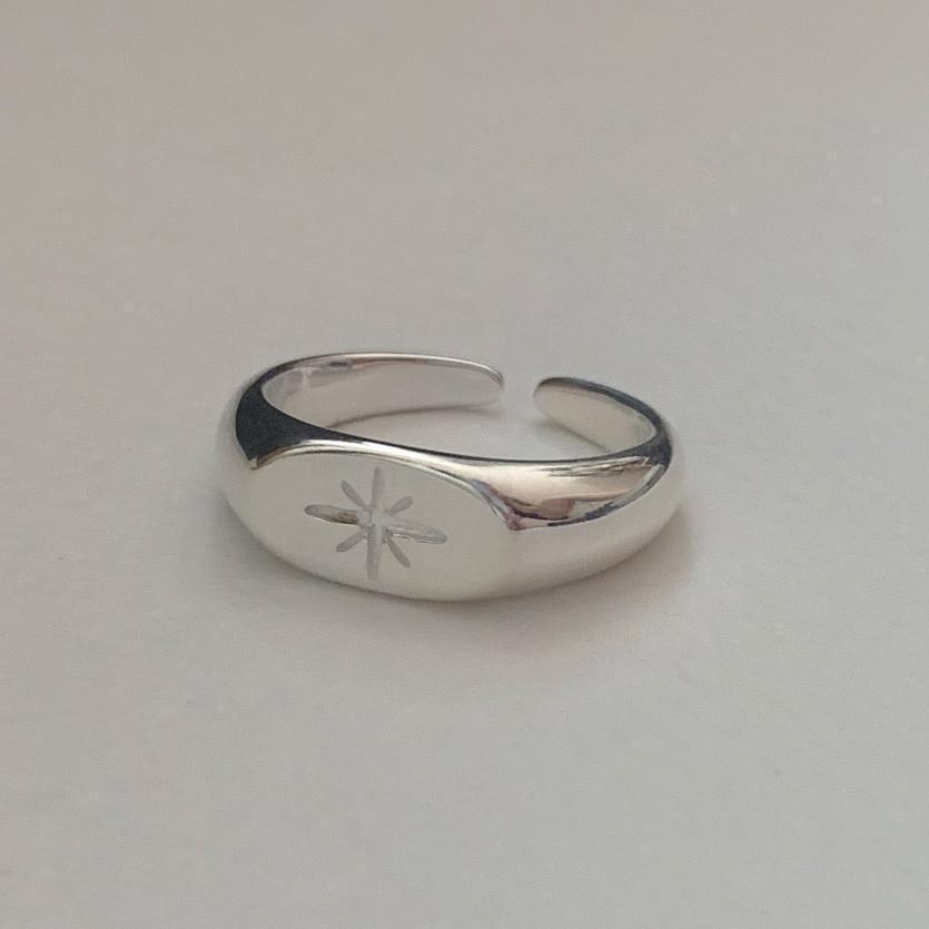 Star Embossed Open Ring Product Image