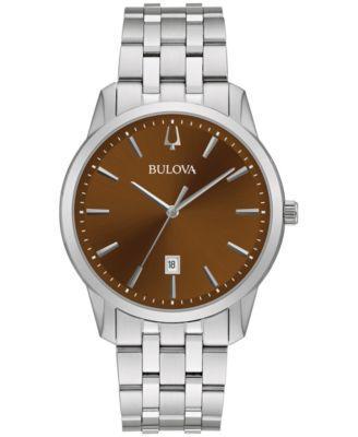 Bulova Mens Classic Sutton Stainless Steel Bracelet Watch 40mm - Steel Product Image