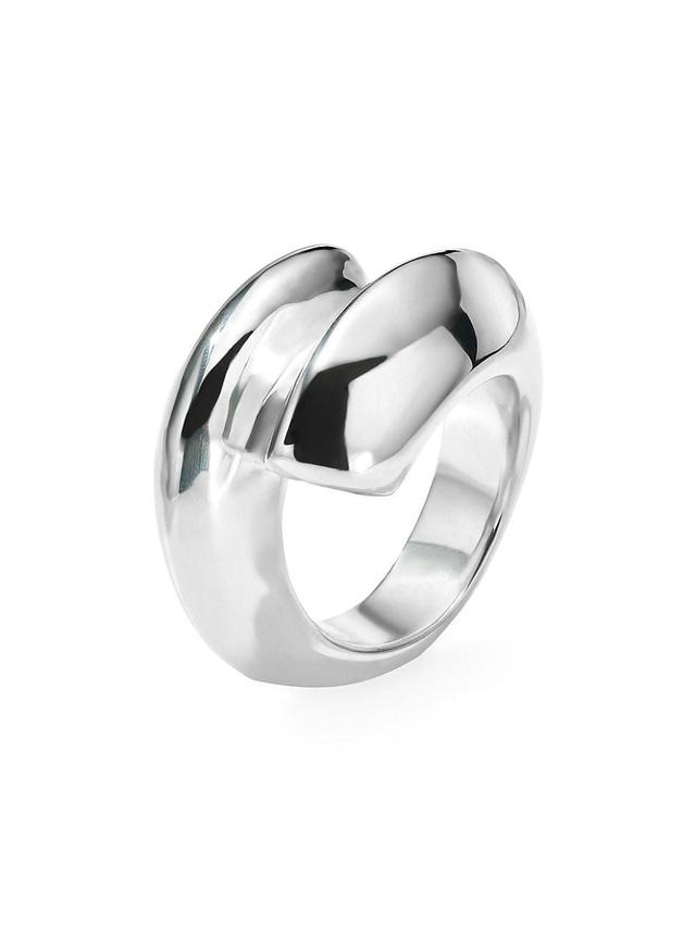 Womens Classi Classico Hammered Sterling Silver Bypass Ring Product Image