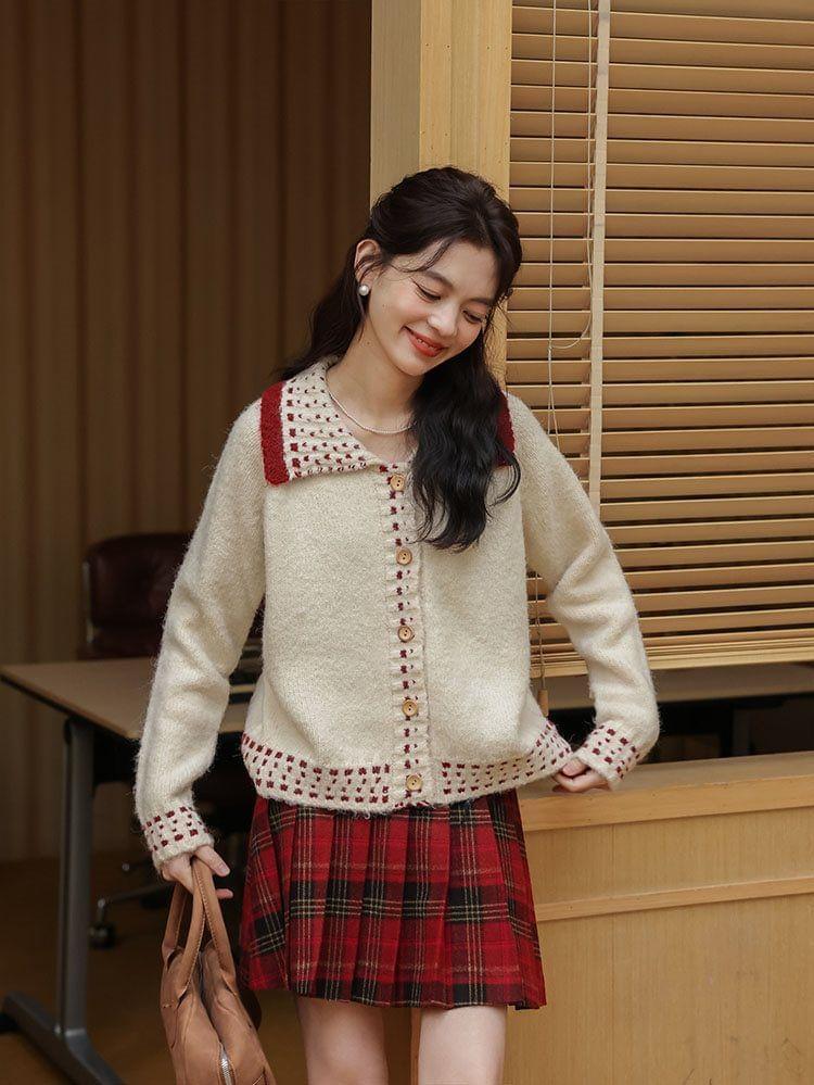 Collar Two Tone Cardigan Product Image