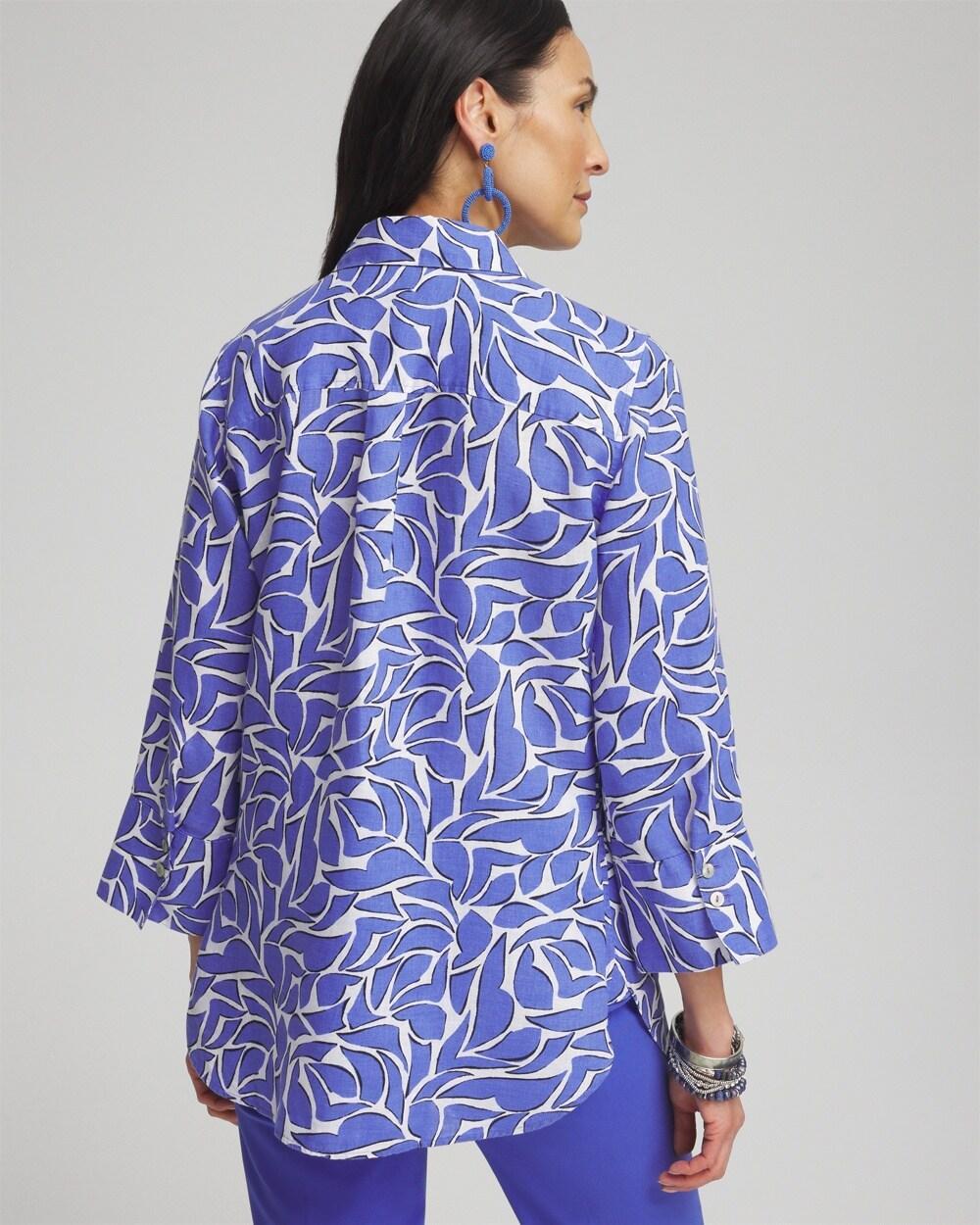 No Iron™ Linen Abstract 3/4 Sleeve Shirt Product Image