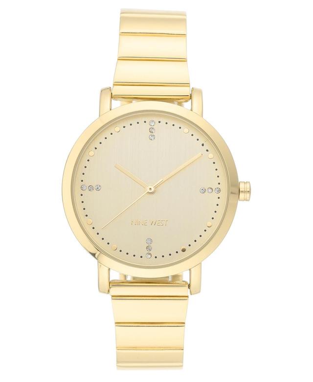 Nine West Womens Quartz Gold-Tone Stainless Steel Cut Edge Bracelet Watch, 36mm Product Image