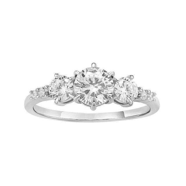 PRIMROSE Sterling Silver Triple Graduated Cubic Zirconia Ring, Womens Sterling Clear Product Image