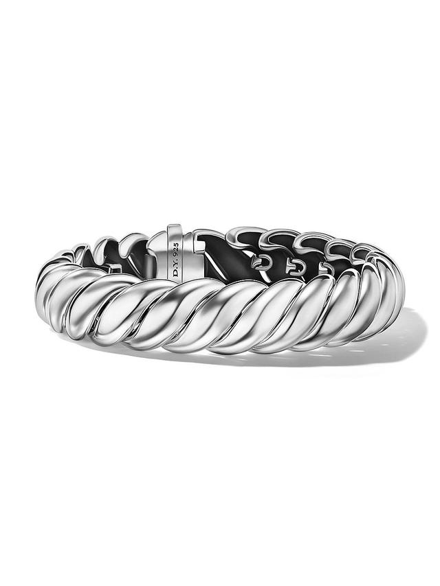 Womens Sculpted Cable Bracelet in Sterling Silver Product Image