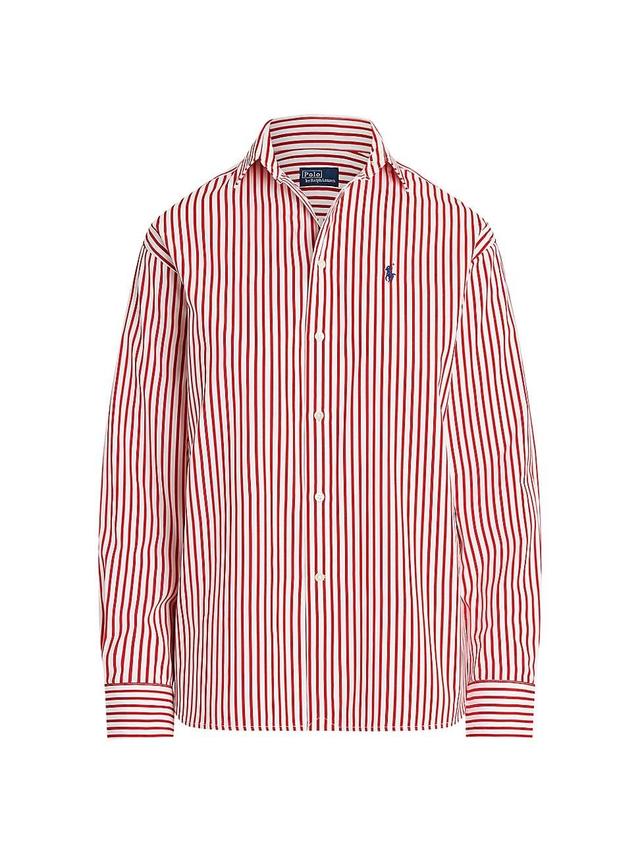 Womens Striped Relaxed Fit Cotton Shirt Product Image