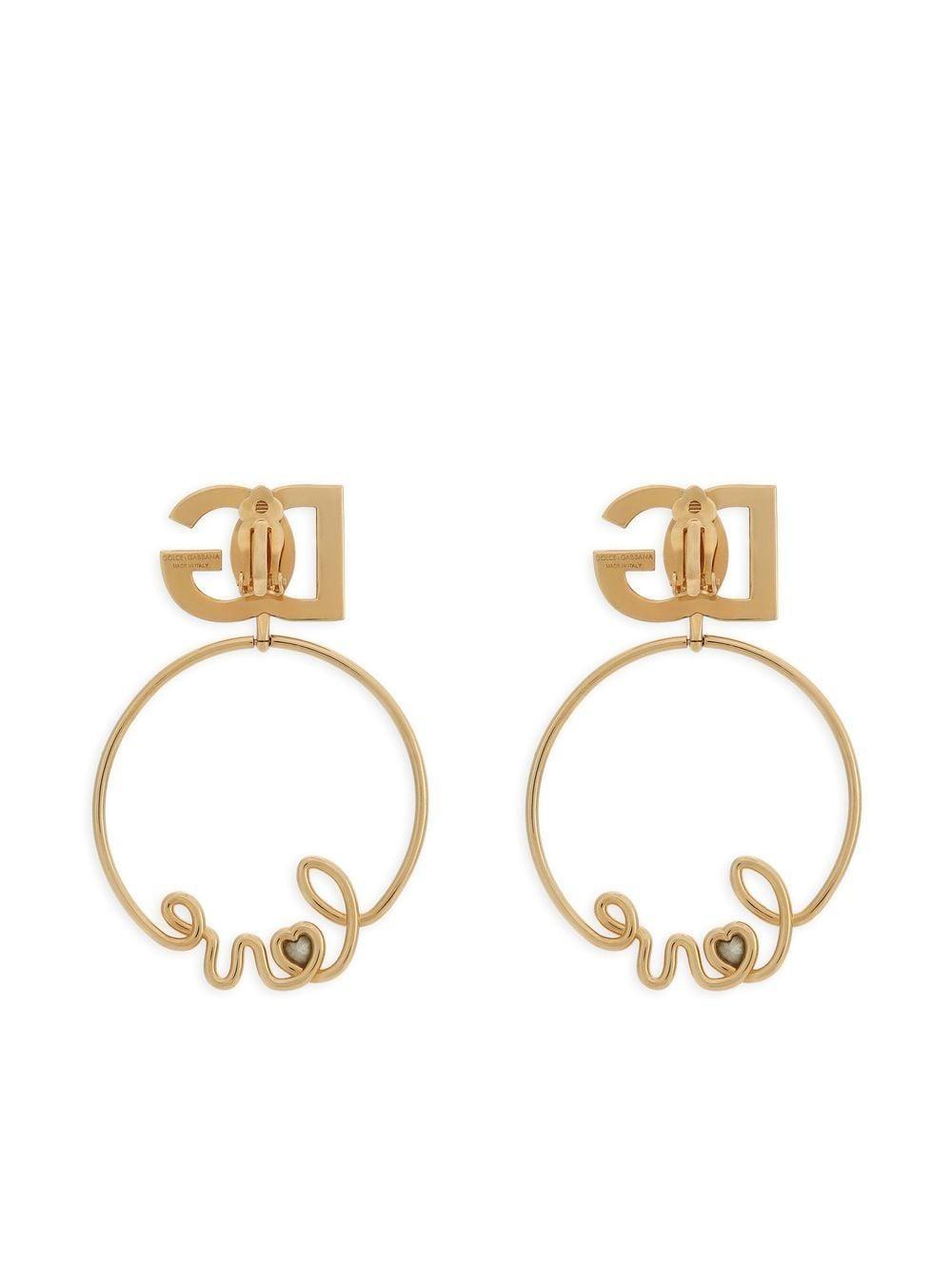 Love Dg Clip-on Earrings In Gold Product Image