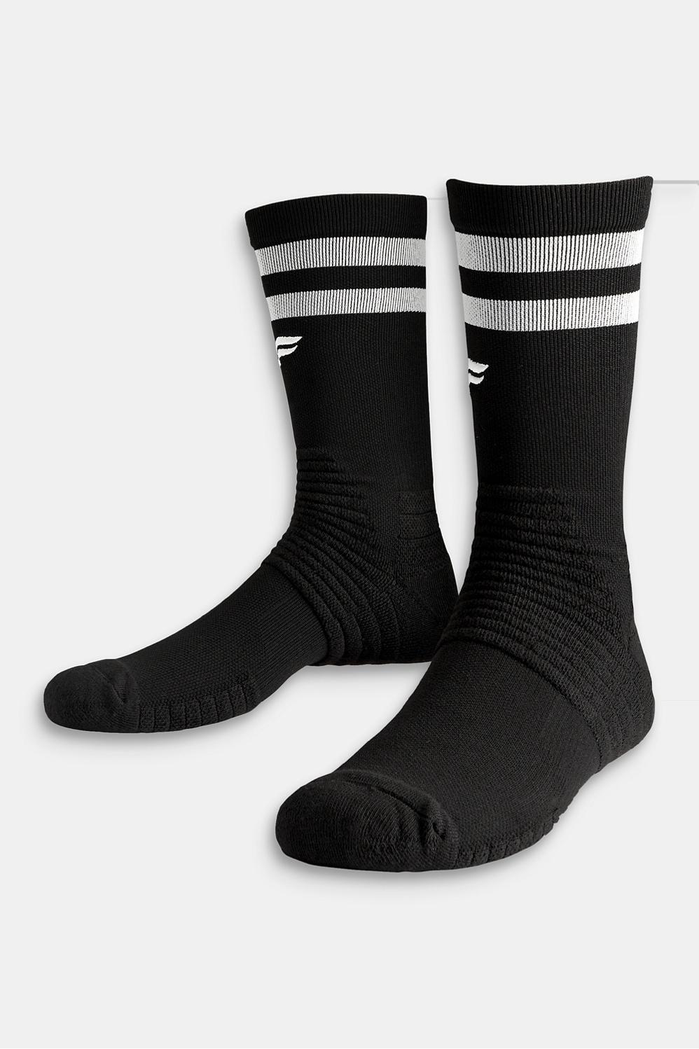 Fabletics Men The Performance Crew Sock male Black Grey Stripe Size L/Xl Product Image