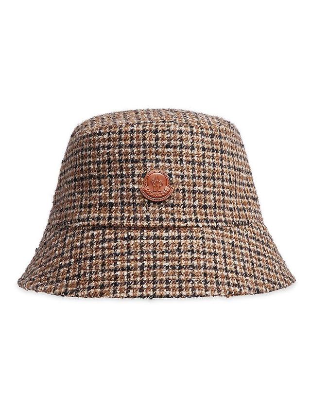 Womens Wool Boucle Checkered Bucked Hat Product Image