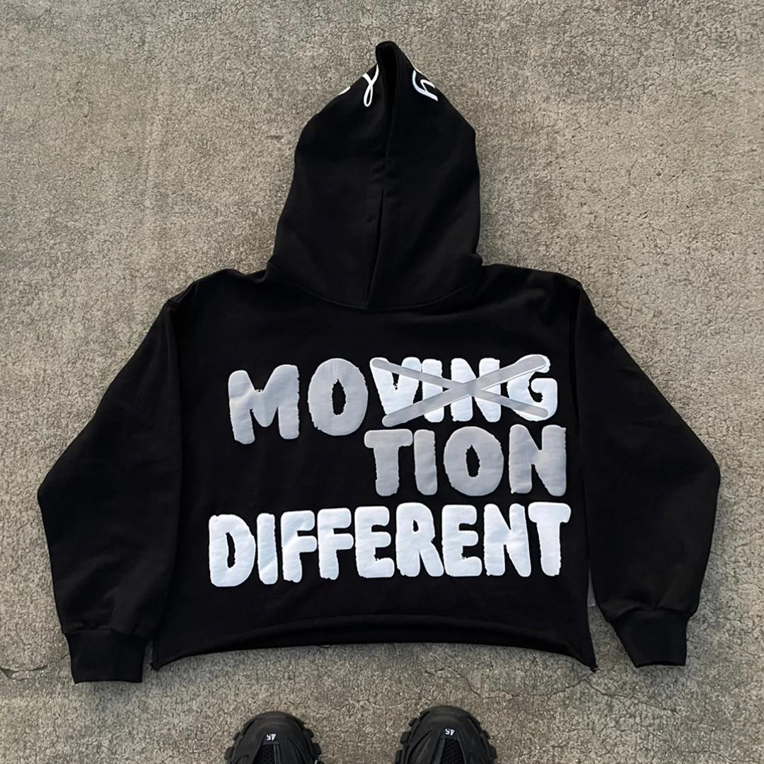 Vintage Motion Different Graphic Oversized Pullover Hoodie Product Image