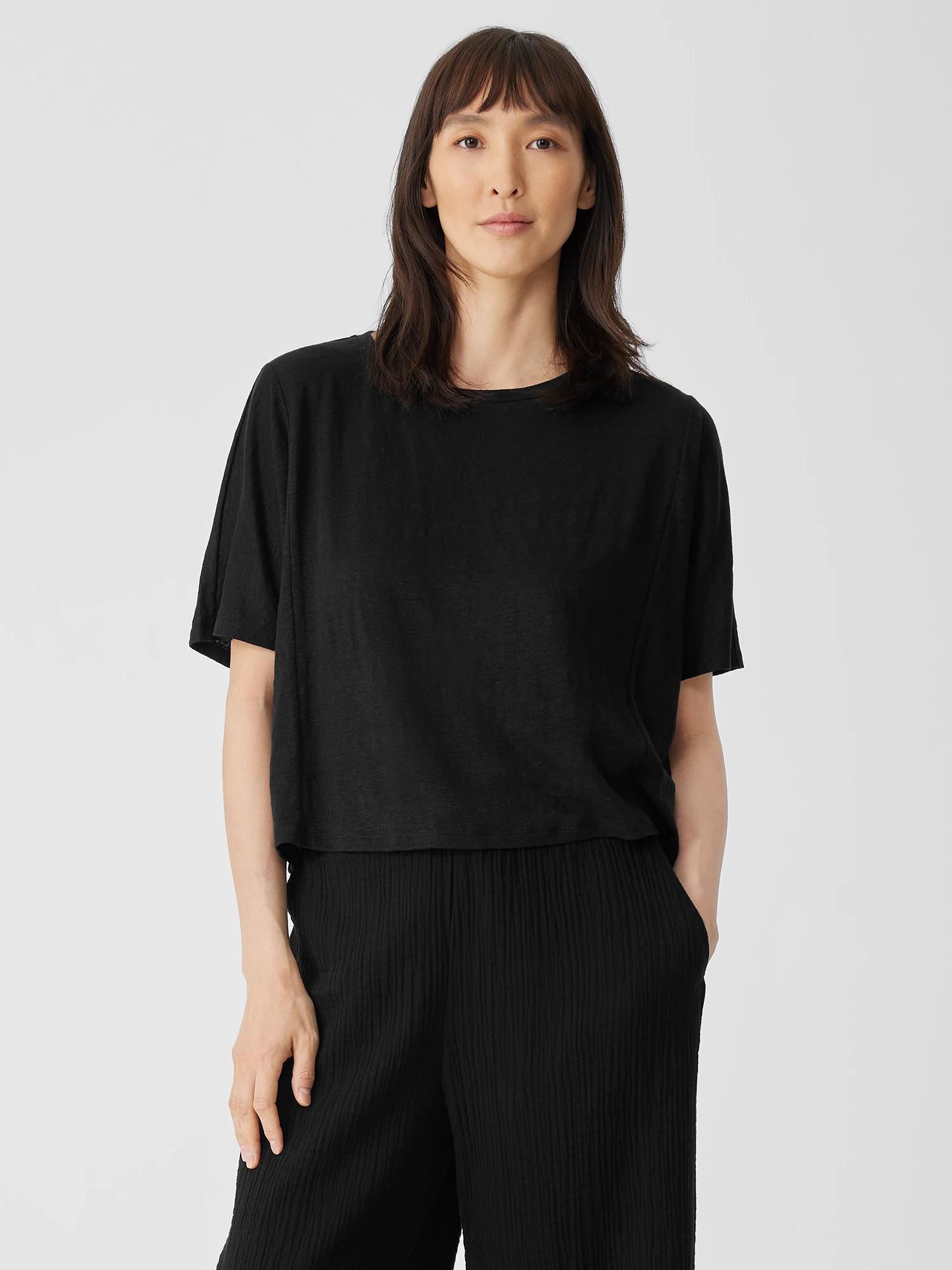 Eileen Fisher Boxy Dolman Organic Linen Top Product Image