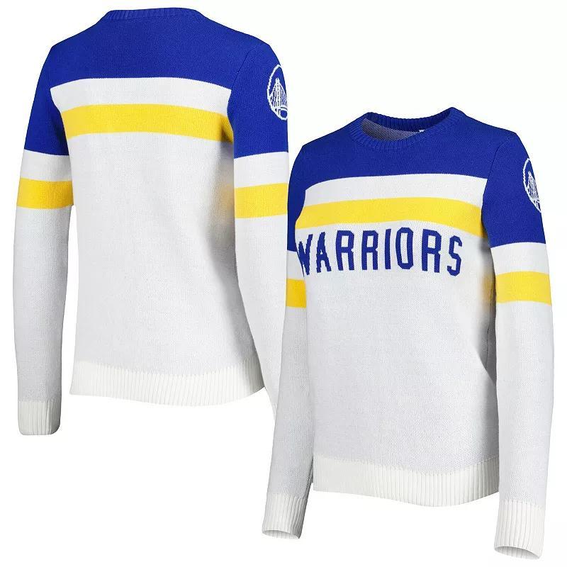 Womens Lusso Royal/Cream Golden State Warriors Dominique Pullover Sweater Product Image