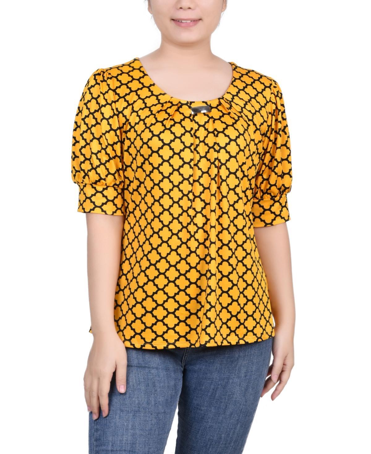 Petite Printed Balloon Sleeve Top Product Image