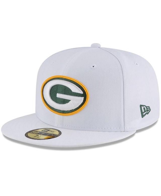 Mens New Era White Green Bay Packers Omaha 59FIFTY Fitted Hat Product Image