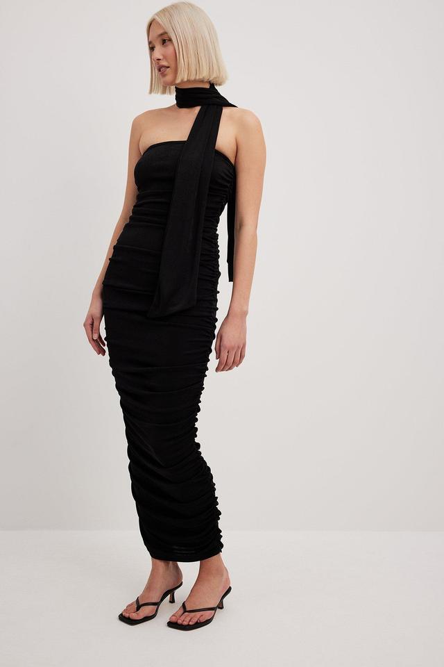 Rouched Strapless Scarf Dress Product Image