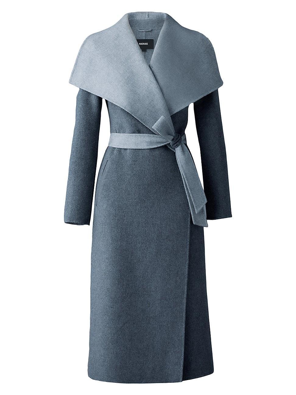 Womens Belted Light Wool Coat Product Image