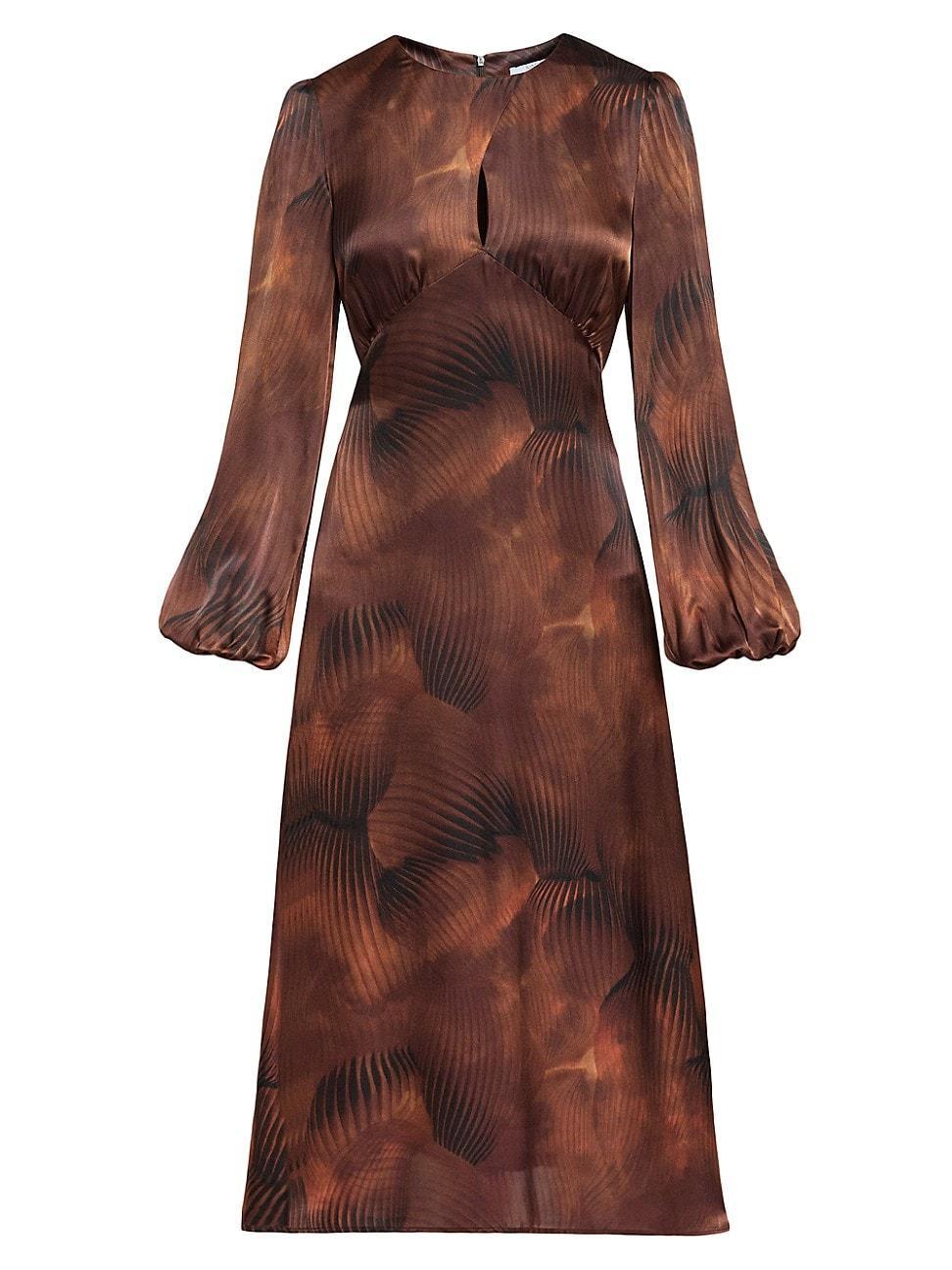 Womens Silk-Blend Charmeuse Midi-Dress Product Image