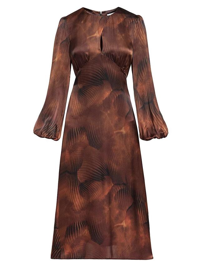 Womens Silk-Blend Charmeuse Midi-Dress Product Image