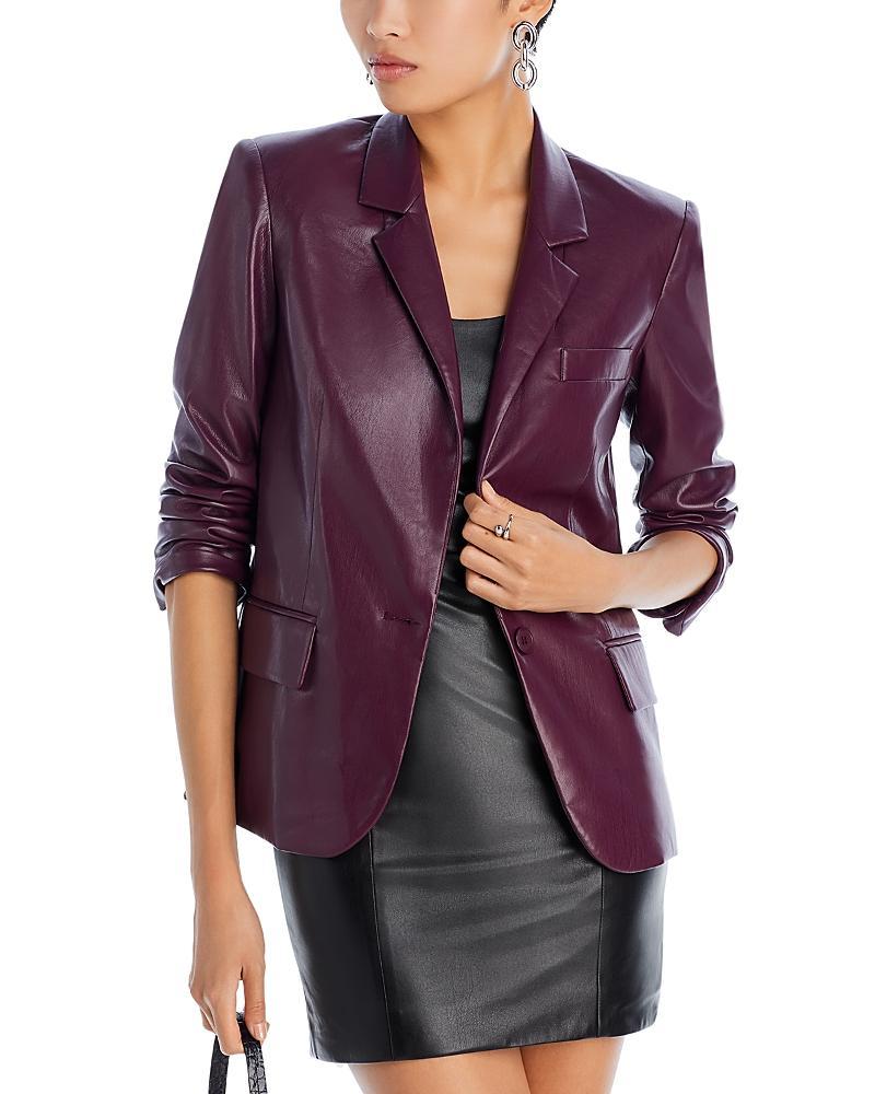 Womens Milan Vegan Leather Blazer Product Image