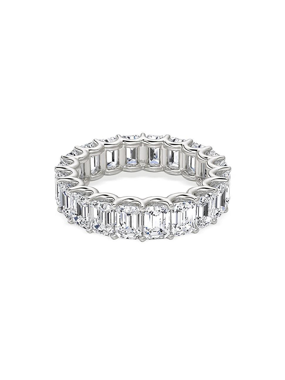 Womens Eternity Bands 14K White Gold & 5.00 TCW Lab-Grown Diamond Emerald Eternity Band Product Image