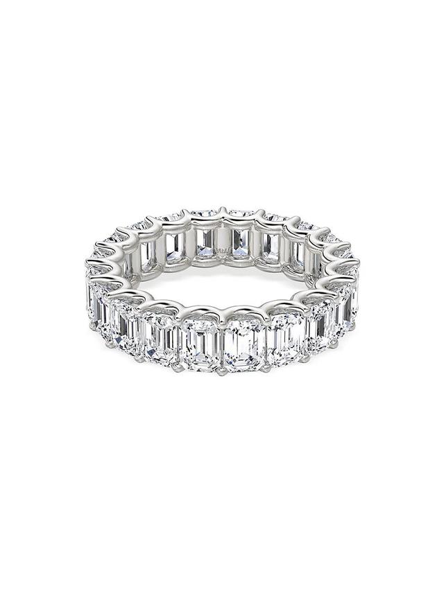 Womens Eternity Bands 14K White Gold & 5.00 TCW Lab-Grown Diamond Emerald Eternity Band Product Image