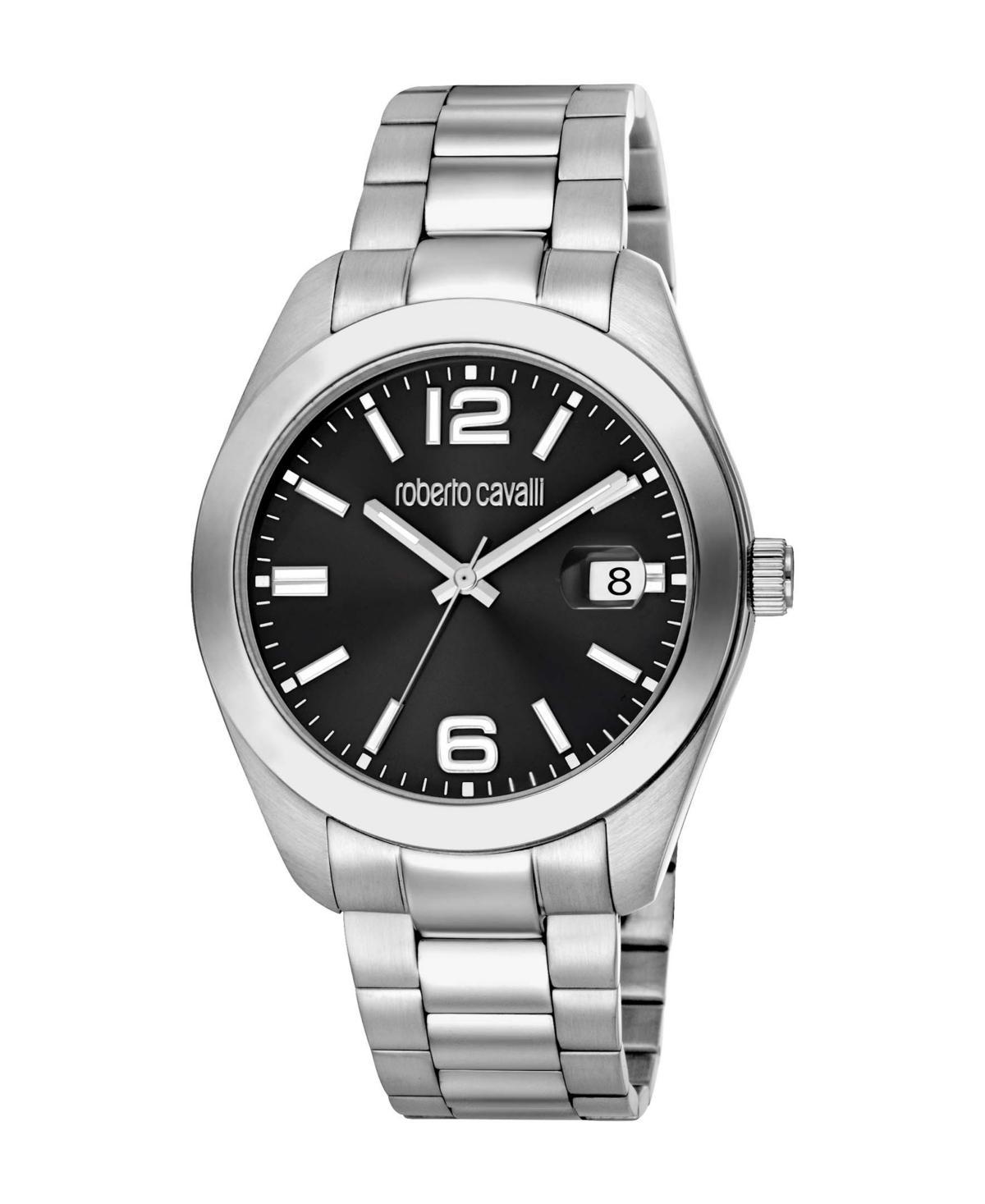 Roberto Cavalli Mens Quartz Silver-tone Stainless Steel Watch 41mm - Silver Product Image