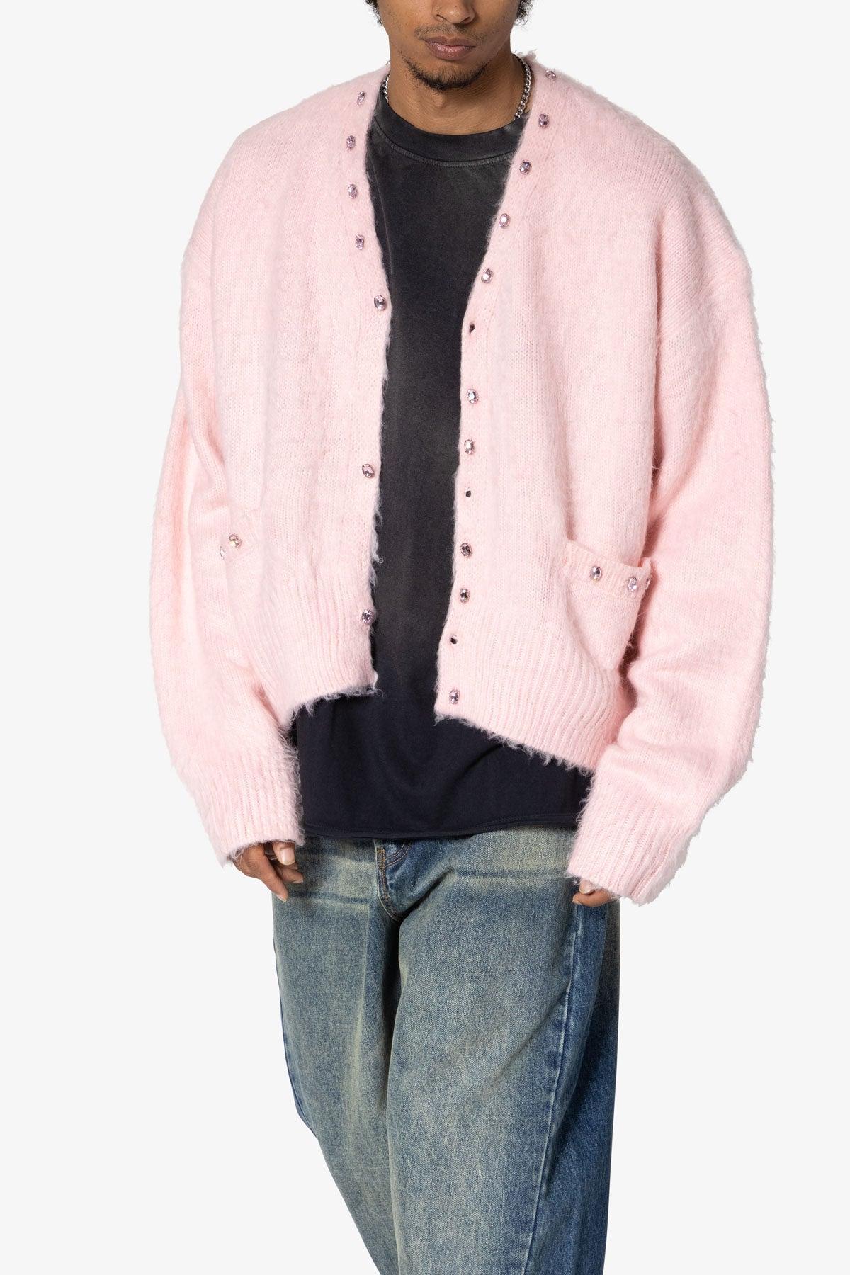 Sky Jeweled Cardigan Sweater - Pink Product Image