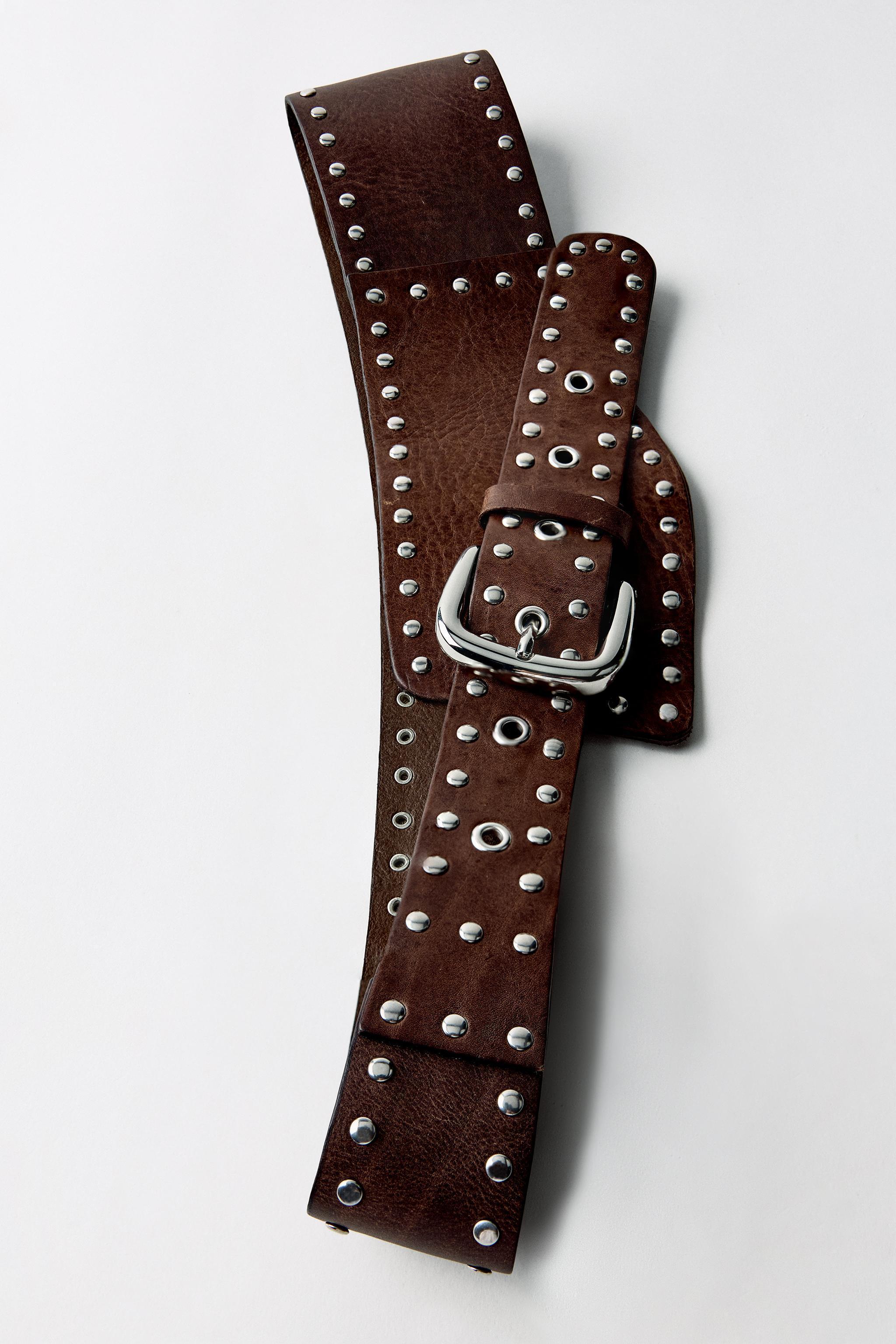 STUDDED LEATHER SASH BELT Product Image