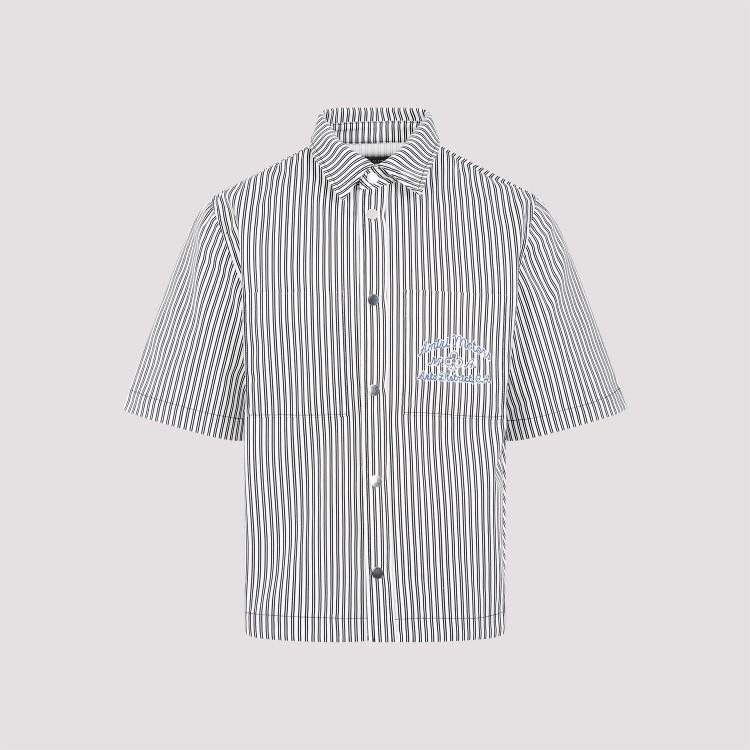 Motors Striped Cotton Shirt In Black Product Image